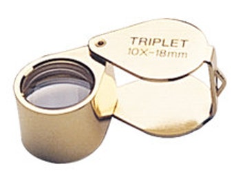 Diamond Loupe, 10X Triplet, Goldtone, 18 Millimeters | ELP-750.02
