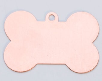 Copper Dog Bone, 24 Gauge, 1-5/8 by 1 Inch, Pack of 6 | MET-550.10