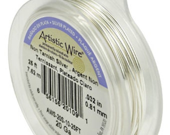 Artistic Non-Tarnish Silver Wire, 20 Gauge, 25 Feet | BDC-824.40