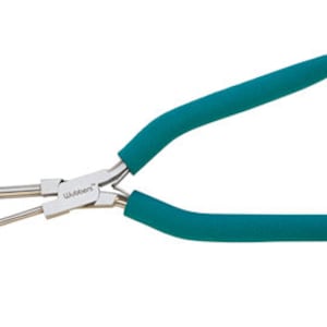 May include: A pair of Wubbers brand pliers with teal-colored, cushioned handles. The pliers are made of silver-colored metal and are designed for jewelry making or other precision work. The tool is shown against a white background.