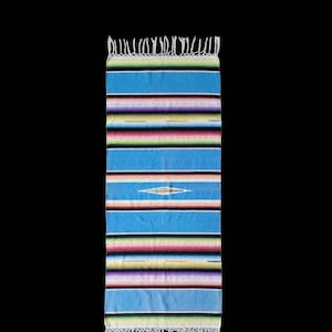 Vintage Handgewebter mexikanischer Serape Saltillo Tapisserie Wandbehang Tischläufer / südwestlicher ethnischer Stammes-mexikanischen Dekor