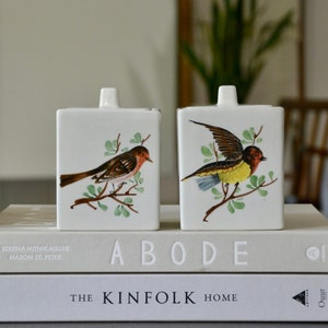 Vintage Songbird Porcelain Canisters: Italian Ceramic Tea Set