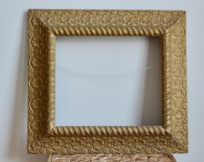 Antique Large Gold Gesso Frame Large Gesso Gold Wood Frame Antique Wood
