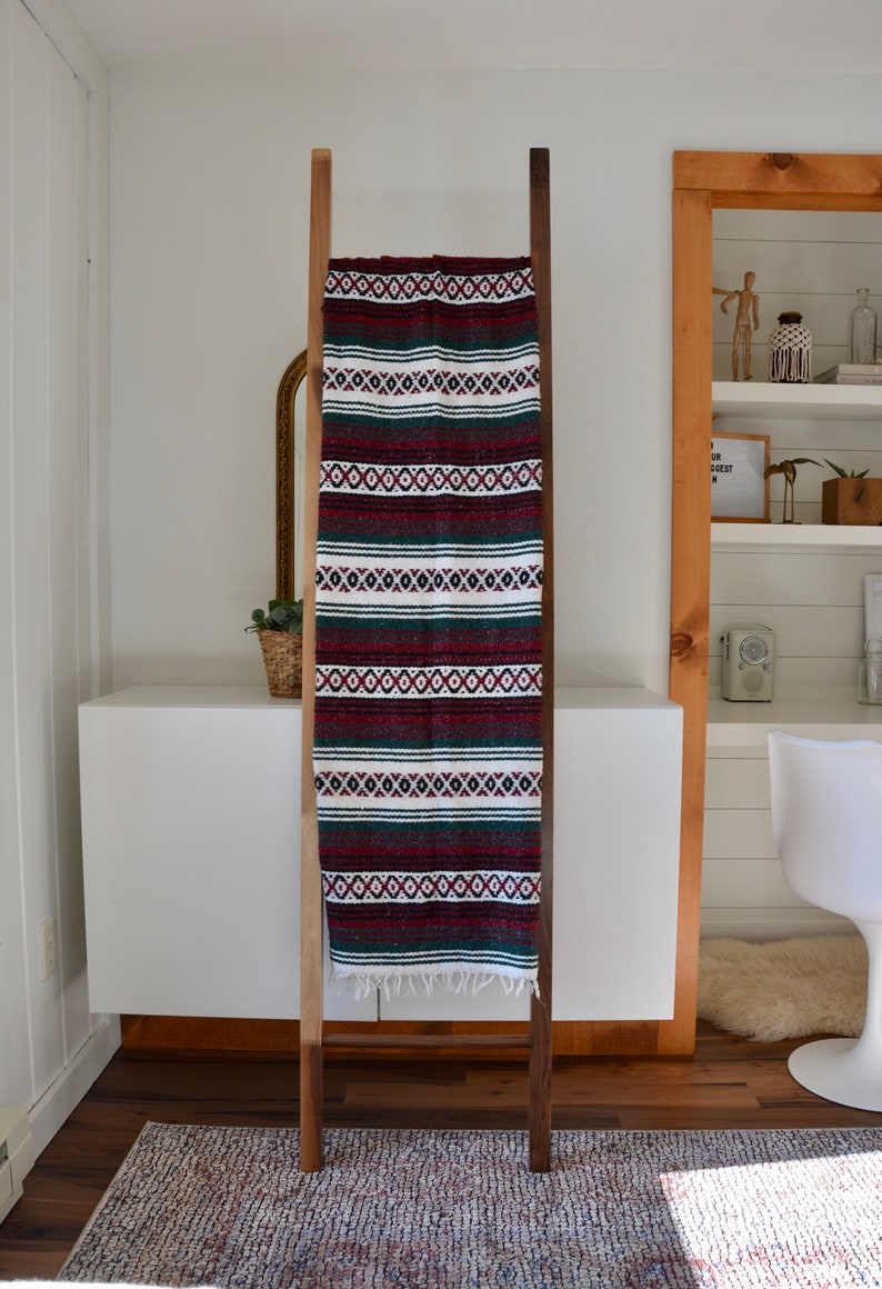 Vintage Large 71x52 Mexican Blanket Bohemian Festival Beach Blanket Ethnic Tribal Southwestern Burgundy Green Black Mexican Blanket Throws Home Living Vadel Com