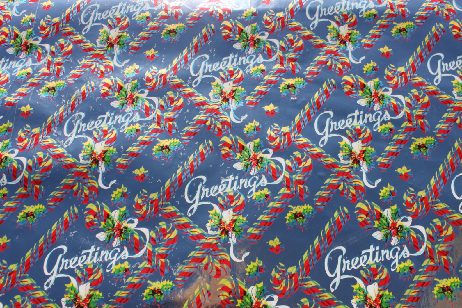 Vintage Silver Foil Christmas Wrapping Paper by the Yard From Etsy