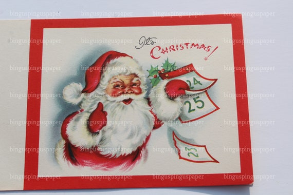 vtg 50/'s santa claus christmas charm glitter earrings