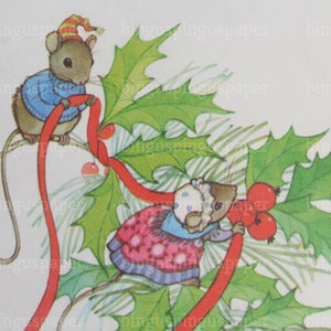 Cartes de Noël de souris, décoration de couple d'arbres, inutilisé, jolis graphiques de vacances, réservation de ferraille, travaux manuels
