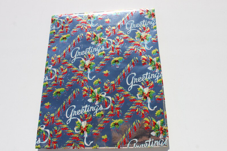 Vintage Silver Foil Christmas Wrapping Paper By The Yard from Etsy