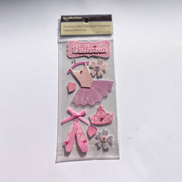 Pink Ballerina Tutu & Shoes Multi-Dimensional Stickers for Scrap Booking Crafts by Recollections