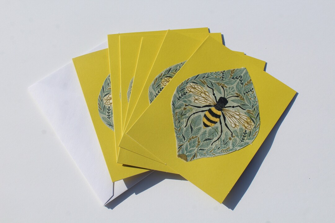 Honey Bee Blank Yellow Note Cards With Envelopes Handmade in USA - Etsy