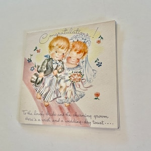 Vintage Retro Wedding Card with 3D Pop Up Inside