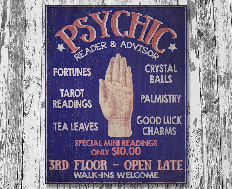 Printable Halloween Psychic Decor, Vintage Fortune Teller