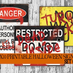 Printable Haunted House Decoration, Halloween Decor, Scary Decor, Halloween Party Sign, Halloween Printable, Zombie Halloween Prop Door Sign