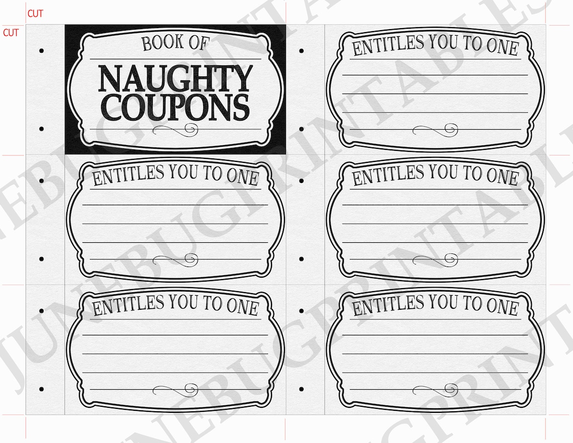 Printable Naughty Coupon Book Sexy Valentine's Gift for - Etsy