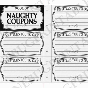 Printable Naughty Coupon Book, Sexy Valentine's Gift for Him, Last ...