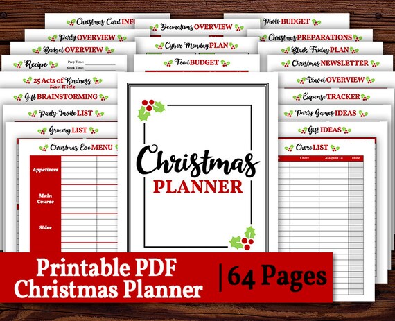 2022 Christmas Planner Printable 2022 Printable Christmas Planner Gift Budget Planner Holiday Etsy
