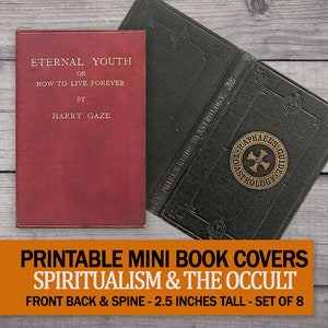 Miniature Halloween Book Covers: Antique Occult Dollhouse Printables (PDF)