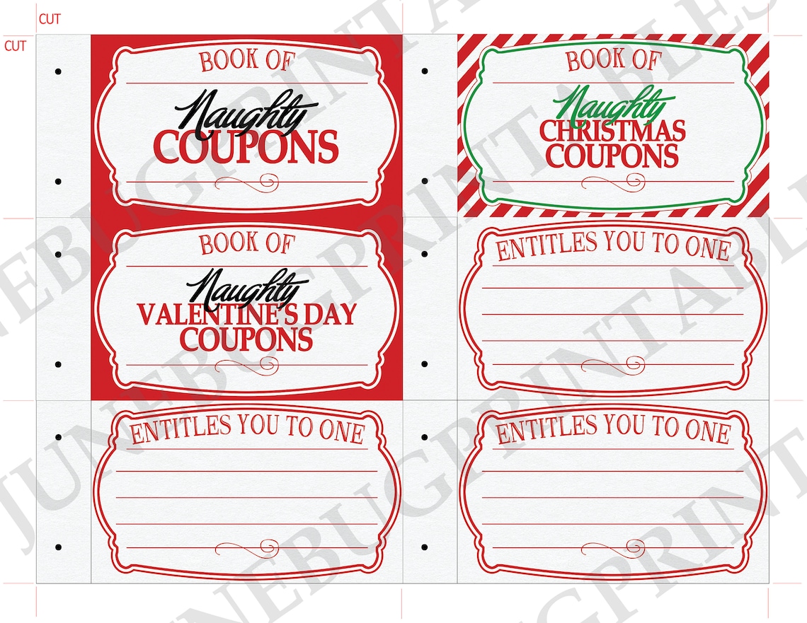 Printable Naughty Coupon Book Erotic Valentine's Day Gift | Etsy