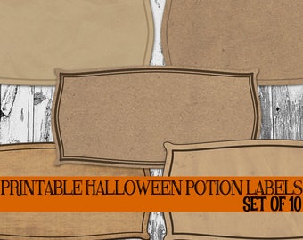 Halloween Bottle Label Printables Apothecary Labels | Etsy