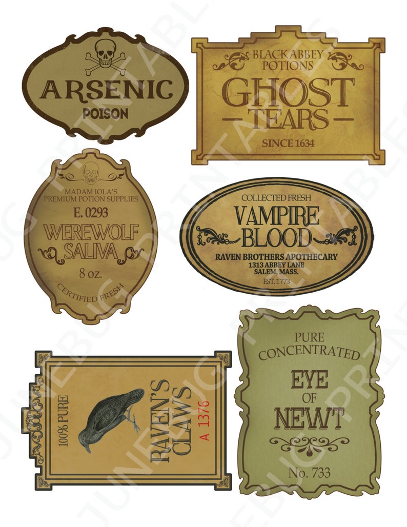 DIY Halloween Potion Label Printables Apothecary Labels Etsy