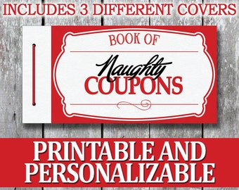 Printable Naughty Coupon Book, Erotic Valentine's Day Gift for Boyfriend, Mature Anniversary Certificate, Husband Last Minute Adult Birthday