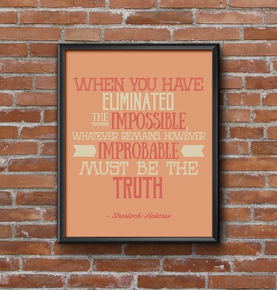 Sherlock Poster Quote Art Hipster Room Decor Wall Art Etsy