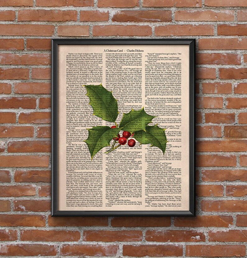 Christmas Carol Dictionary Art Printable Christmas Carol Book Etsy