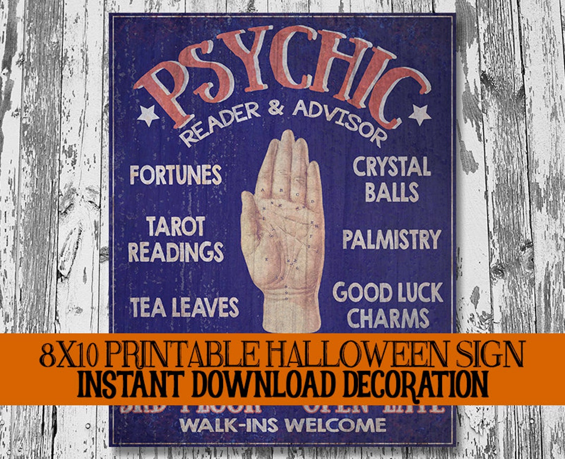 Printable Halloween Psychic Decor Vintage Fortune Teller | Etsy