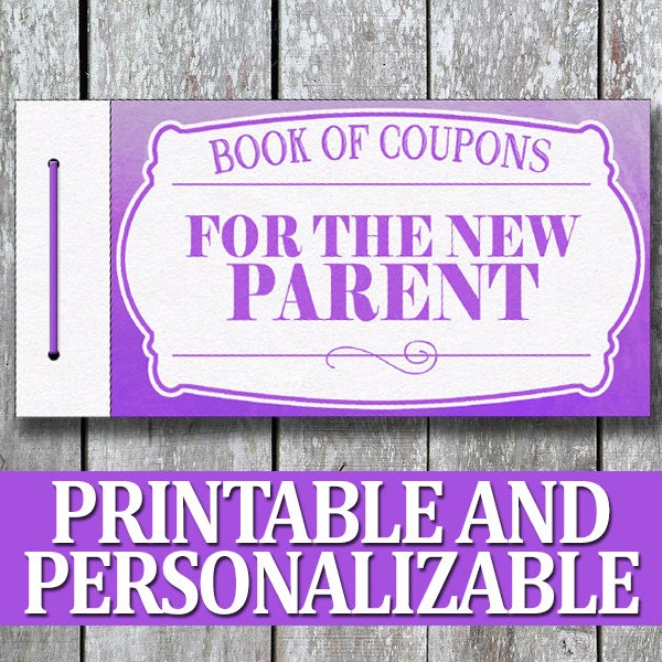 First Time Parent Printable Coupon Book, DIY New Baby Baptism Shower Gift, Easy Christmas Present, Last Minute Voucher Booklet for Friend