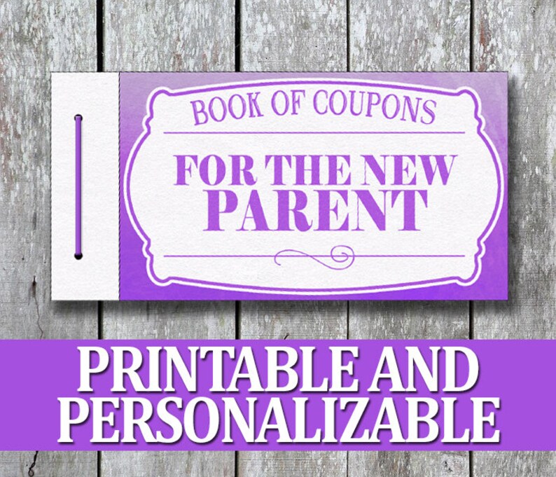 First Time Parent Printable Coupon Book DIY New Baby Shower Etsy