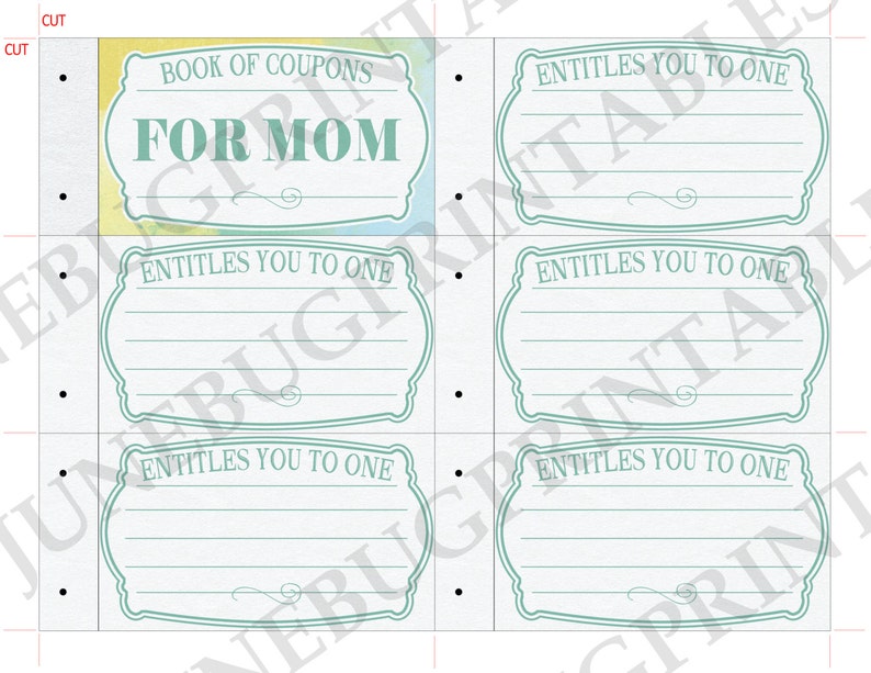 Mom Printable Coupon Book Printable Christmas Present DIY | Etsy