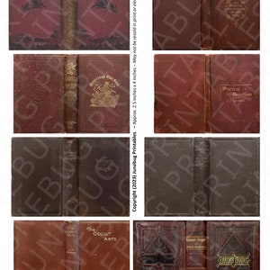 8 Mini Halloween Book Covers Printable Occult Witchcraft - Etsy