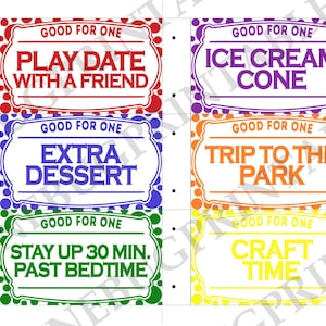 Printable Kids Coupon Book, Kids Christmas Reward Coupons, DIY Stocking ...