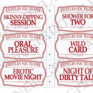 Printable Naughty Coupon Book, Erotic Valentine Gift for Him, Boyfriend ...