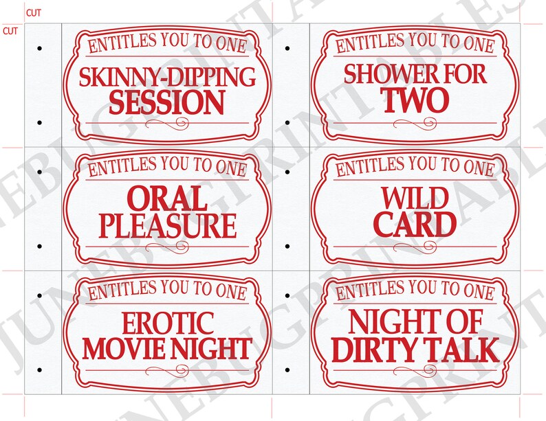 Printable Naughty Coupon Book Erotic Valentine's Day Gift - Etsy