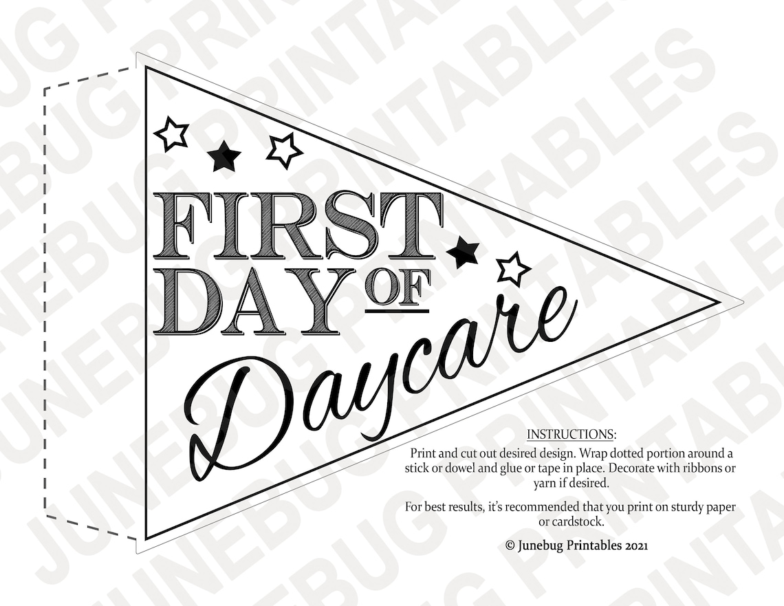 First Day of Daycare Sign Printable Boho First Day of Daycare Etsy