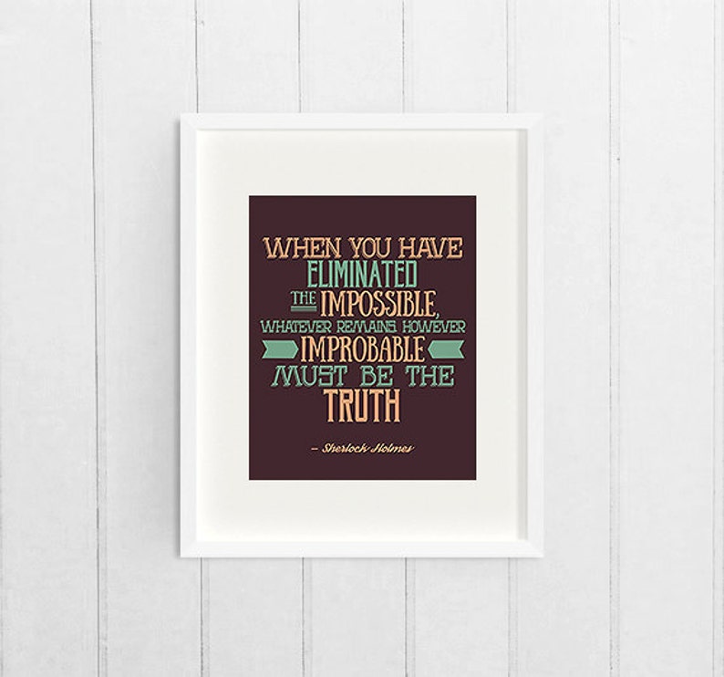 Sherlock Poster Quote Wall Art Hipster Room Decor Dorm ...