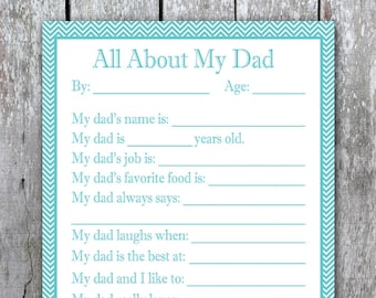 All About My Dad Printable, Christmas Keepsake Gift for Dad, Last Minute Birthday Gift from Kids, DIY Holiday Card for Dad Voucher Book