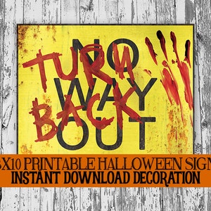Halloween Party Sign, Turn Back Halloween Decoration, Halloween Door Sign, Haunted House Prop Halloween Sign, Trick or Treat Decor Download