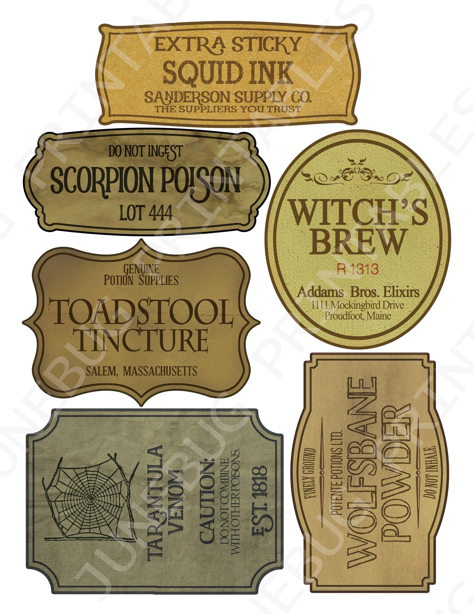 DIY Halloween Bottle Label Printables, Apothecary Labels, Halloween ...
