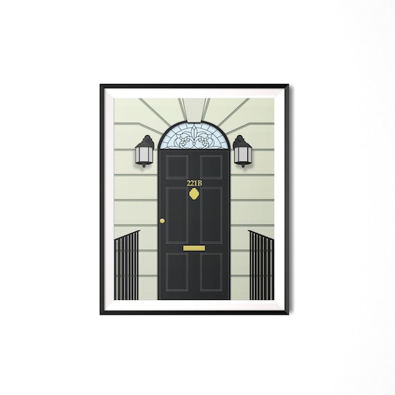 Sherlock Holmes 221B Baker Street Door Print: Geeky Fandom