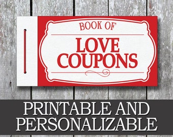 Printable Love Coupon Book, Boyfriend Valentine's Day Gift, Anniversary Gift for Him, Last Minute Date Night Idea, Husband Birthday Vouchers