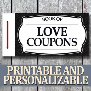 Printable Love Coupon Book, Christmas Gift for Him, Homemade Partner Holiday Gift for Boyfriend, Last Minute Birthday Gift for Husband image 1