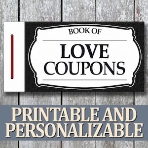 Printable Love Coupon Book, Christmas Gift for Him, Homemade Partner Holiday Gift for Boyfriend, Last Minute Birthday Gift for Husband image 1