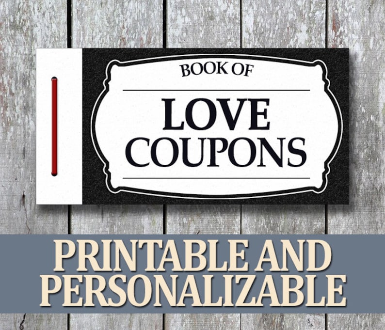 Printable Love Coupon Book, Christmas Gift for Him, Homemade Partner Holiday Gift for Boyfriend, Last Minute Birthday Gift for Husband image 1