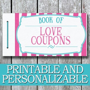 Printable Love Coupon Book, DIY Christmas Gift for Her, Partner Gift for Her, Anniversary Gift Girlfriend, Last Minute Wife Stocking Present image 1