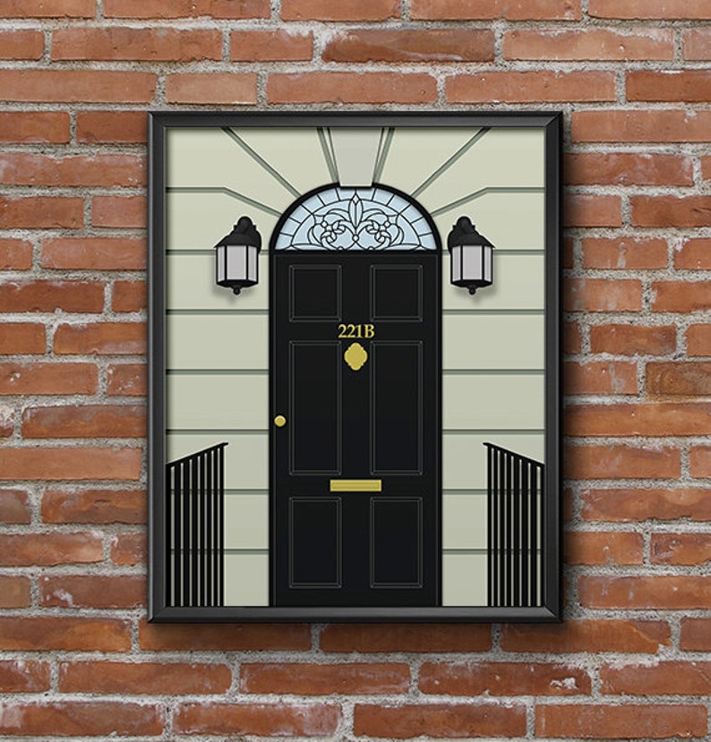 Sherlock Holmes Print Artwork, Printable Wall Art, 221B Baker Street Door, Geeky Print Poster, Fandom Home Decor, Instant Digital Download image 1