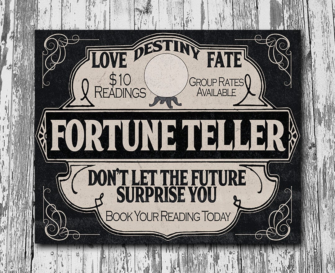 Printable Halloween Fortune Teller Decor, Vintage Psychic Decoration ...