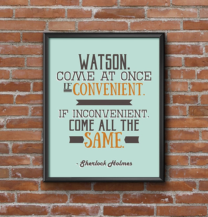 Sherlock Holmes Wall Art Book Quote Printable Hipster Etsy