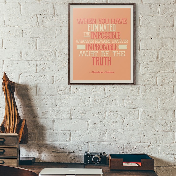 Sherlock Poster Quote Art Hipster Room Decor Wall Art Etsy